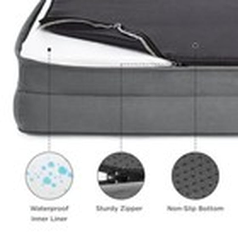 Orthopedic Dog Bed for Medium Dogs - Waterproof 28.0"L X 23.0"W X 6.5"Th Grey