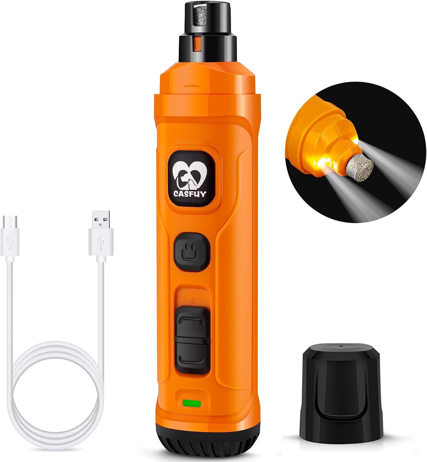 Dog Nail Grinder with 2 LED Light - New Version 2-Speed Powerful Electric Pet Nail Trimmer Professional Quiet Painless Paws Grooming & Smoothing for Small Medium Large Dogs and Cats (Blue)
