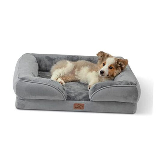 Orthopedic Dog Bed for Medium Dogs - Waterproof 28.0"L X 23.0"W X 6.5"Th Grey
